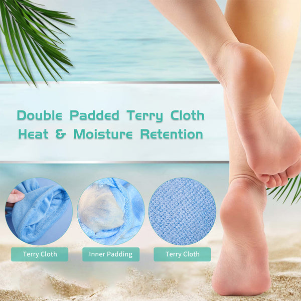 Paraffin Wax Bath Terry Cloth Gloves & Foot Liners, Paraffin Wax Machine Heated SPA Mittens Foot Liners, Thick Heat Hand Feet Treatment Insulated Mitt Spa Feet Cover Great for Men Women