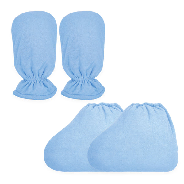 Paraffin Wax Bath Terry Cloth Gloves & Foot Liners, Paraffin Wax Machine Heated SPA Mittens Foot Liners, Thick Heat Hand Feet Treatment Insulated Mitt Spa Feet Cover Great for Men Women